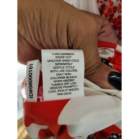 NewYork Co. Women Multicolor Polyester V-Neck Short Sleeve Knee Length Dress XL - Picture 9 of 13